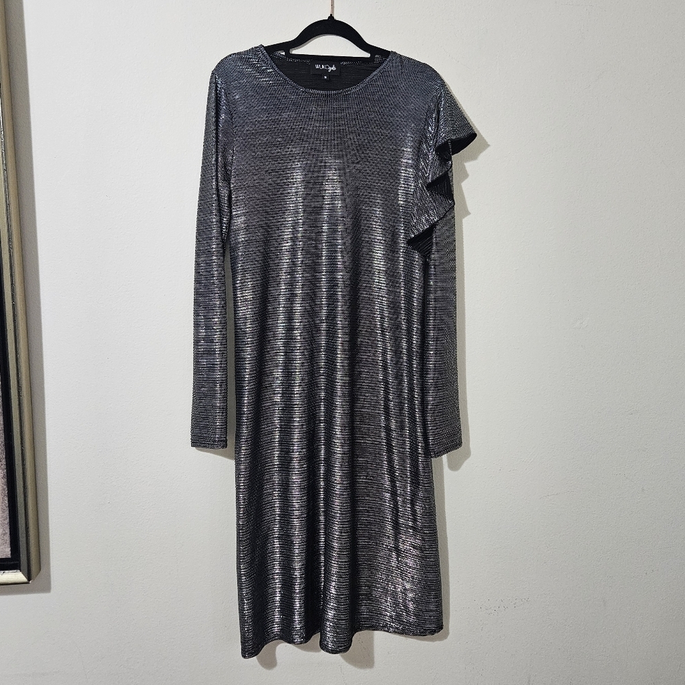 Wukogals Modest Silver Dress